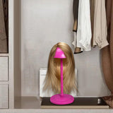 Maxbell Wig Stand Multifunction Portable Sturdy Hat Display Stand Mall Home Shop Rose Red