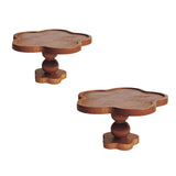 Maxbell Pedestal Stand Tall Footed Display Tray Bathroom Fireplace Cake Wooden Riser 17.5cmx9cm