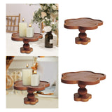 Maxbell Pedestal Stand Tall Footed Display Tray Bathroom Fireplace Cake Wooden Riser 17.5cmx9cm