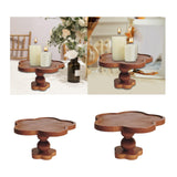 Maxbell Pedestal Stand Tall Footed Display Tray Bathroom Fireplace Cake Wooden Riser 17.5cmx9cm