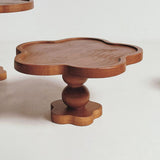 Maxbell Pedestal Stand Tall Footed Display Tray Bathroom Fireplace Cake Wooden Riser 17.5cmx9cm