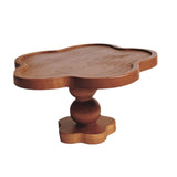 Maxbell Pedestal Stand Tall Footed Display Tray Bathroom Fireplace Cake Wooden Riser 17.5cmx9cm