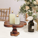 Maxbell Pedestal Stand Tall Footed Display Tray Bathroom Fireplace Cake Wooden Riser 17.5cmx9cm