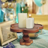 Maxbell Pedestal Stand Tall Footed Display Tray Bathroom Fireplace Cake Wooden Riser 17.5cmx9cm