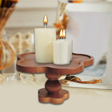 Maxbell Pedestal Stand Tall Footed Display Tray Bathroom Fireplace Cake Wooden Riser 17.5cmx9cm