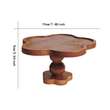 Maxbell Pedestal Stand Tall Footed Display Tray Bathroom Fireplace Cake Wooden Riser 19cmx9cm