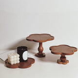 Maxbell Pedestal Stand Tall Footed Display Tray Bathroom Fireplace Cake Wooden Riser 19cmx9cm