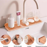 Maxbell Sink Splash Guard Foldable Kitchen Sink Drain Pad for Countertop Bathroom RV Pink