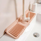 Maxbell Sink Splash Guard Foldable Kitchen Sink Drain Pad for Countertop Bathroom RV Pink