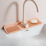 Maxbell Sink Splash Guard Foldable Kitchen Sink Drain Pad for Countertop Bathroom RV Pink