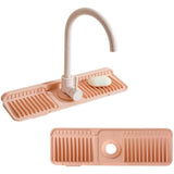 Maxbell Sink Splash Guard Foldable Kitchen Sink Drain Pad for Countertop Bathroom RV Pink