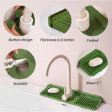 Maxbell Sink Splash Guard Foldable Kitchen Sink Drain Pad for Countertop Bathroom RV Green