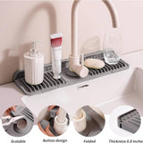 Maxbell Sink Splash Guard Foldable Kitchen Sink Drain Pad for Countertop Bathroom RV Gray
