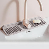 Maxbell Sink Splash Guard Foldable Kitchen Sink Drain Pad for Countertop Bathroom RV Gray