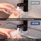Maxbell Sink Splash Guard Foldable Kitchen Sink Drain Pad for Countertop Bathroom RV Gray