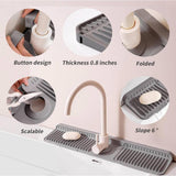 Maxbell Sink Splash Guard Foldable Kitchen Sink Drain Pad for Countertop Bathroom RV Gray