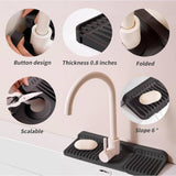 Maxbell Sink Splash Guard Foldable Kitchen Sink Drain Pad for Countertop Bathroom RV Black