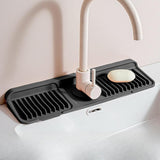 Maxbell Sink Splash Guard Foldable Kitchen Sink Drain Pad for Countertop Bathroom RV Black