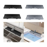 Maxbell Silicone Faucet Mat Reusable Sink Draining Mat for Household RV Laundry Room black 46x14.5x1.68cm