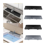 Maxbell Silicone Faucet Mat Reusable Sink Draining Mat for Household RV Laundry Room black 46x14.5x1.68cm