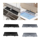 Maxbell Silicone Faucet Mat Reusable Sink Draining Mat for Household RV Laundry Room black 46x14.5x1.68cm
