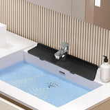 Maxbell Silicone Faucet Mat Reusable Sink Draining Mat for Household RV Laundry Room black 46x14.5x1.68cm