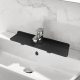 Maxbell Silicone Faucet Mat Reusable Sink Draining Mat for Household RV Laundry Room black 46x14.5x1.68cm