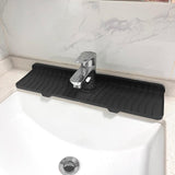 Maxbell Silicone Faucet Mat Reusable Sink Draining Mat for Household RV Laundry Room black 46x14.5x1.68cm