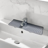 Maxbell Silicone Faucet Mat Reusable Sink Draining Mat for Household RV Laundry Room gray 46x14.5x1.68cm