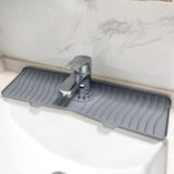 Maxbell Silicone Faucet Mat Reusable Sink Draining Mat for Household RV Laundry Room gray 46x14.5x1.68cm