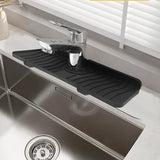 Maxbell Silicone Faucet Mat Reusable Sink Draining Mat for Household RV Laundry Room black 36x14.5x1.68cm