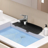 Maxbell Silicone Faucet Mat Reusable Sink Draining Mat for Household RV Laundry Room black 36x14.5x1.68cm