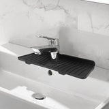 Maxbell Silicone Faucet Mat Reusable Sink Draining Mat for Household RV Laundry Room black 36x14.5x1.68cm