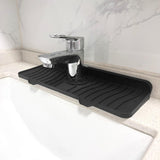 Maxbell Silicone Faucet Mat Reusable Sink Draining Mat for Household RV Laundry Room black 36x14.5x1.68cm
