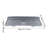 Maxbell Silicone Faucet Mat Reusable Sink Draining Mat for Household RV Laundry Room gray 36x14.5x1.68cm