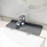 Maxbell Silicone Faucet Mat Reusable Sink Draining Mat for Household RV Laundry Room gray 36x14.5x1.68cm