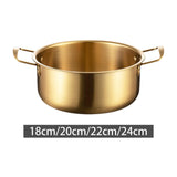 Maxbell Korean Ramen Pot with Handle Portable Practical Stainless Steel Multipurpose Diameter 18cm
