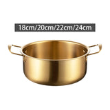 Maxbell Korean Ramen Pot with Handle Portable Practical Stainless Steel Multipurpose Diameter 18cm