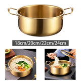 Maxbell Korean Ramen Pot with Handle Portable Practical Stainless Steel Multipurpose Diameter 18cm