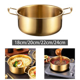 Maxbell Korean Ramen Pot with Handle Portable Practical Stainless Steel Multipurpose Diameter 18cm