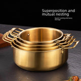 Maxbell Korean Ramen Pot with Handle Portable Practical Stainless Steel Multipurpose Diameter 18cm