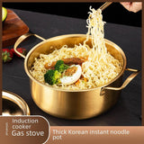 Maxbell Korean Ramen Pot with Handle Portable Practical Stainless Steel Multipurpose Diameter 20cm