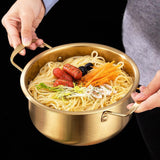 Maxbell Korean Ramen Pot with Handle Portable Practical Stainless Steel Multipurpose Diameter 22cm