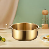 Maxbell Korean Ramen Pot with Handle Portable Practical Stainless Steel Multipurpose Diameter 22cm