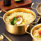 Maxbell Korean Ramen Pot with Handle Portable Practical Stainless Steel Multipurpose Diameter 24cm