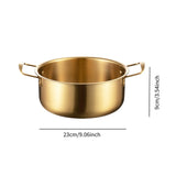 Maxbell Korean Ramen Pot with Handle Portable Practical Stainless Steel Multipurpose Diameter 24cm