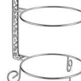 Maxbell Metal Two Tiered Dessert Cake Stand Accessory Multipurpose Stylish 31.5x23cm Silvery