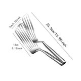 Maxbell Flipper Spatula with Tong Multipurpose Kitchen Gadget for BBQ Pizza Pies Egg Length 35.5 cm
