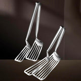 Maxbell Flipper Spatula with Tong Multipurpose Kitchen Gadget for BBQ Pizza Pies Egg Length 35.5 cm