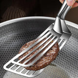 Maxbell Flipper Spatula with Tong Multipurpose Kitchen Gadget for BBQ Pizza Pies Egg Length 35.5 cm